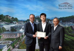 Certificate presentation on behalf of OCFMK by Mr. Brugger of Tourismus Salzburg GmbH